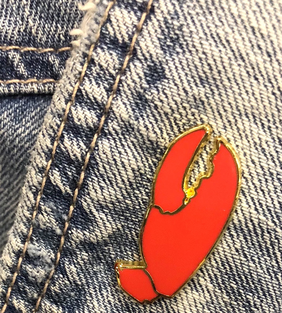 Pinchy Lobster Claw Enamel Pin by sandy toes shop